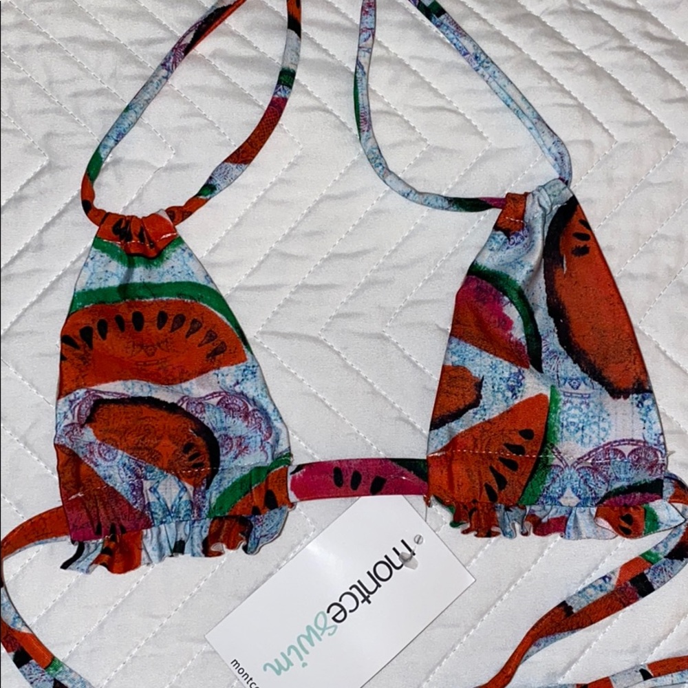Montce watermelon Triangle Bikini Top